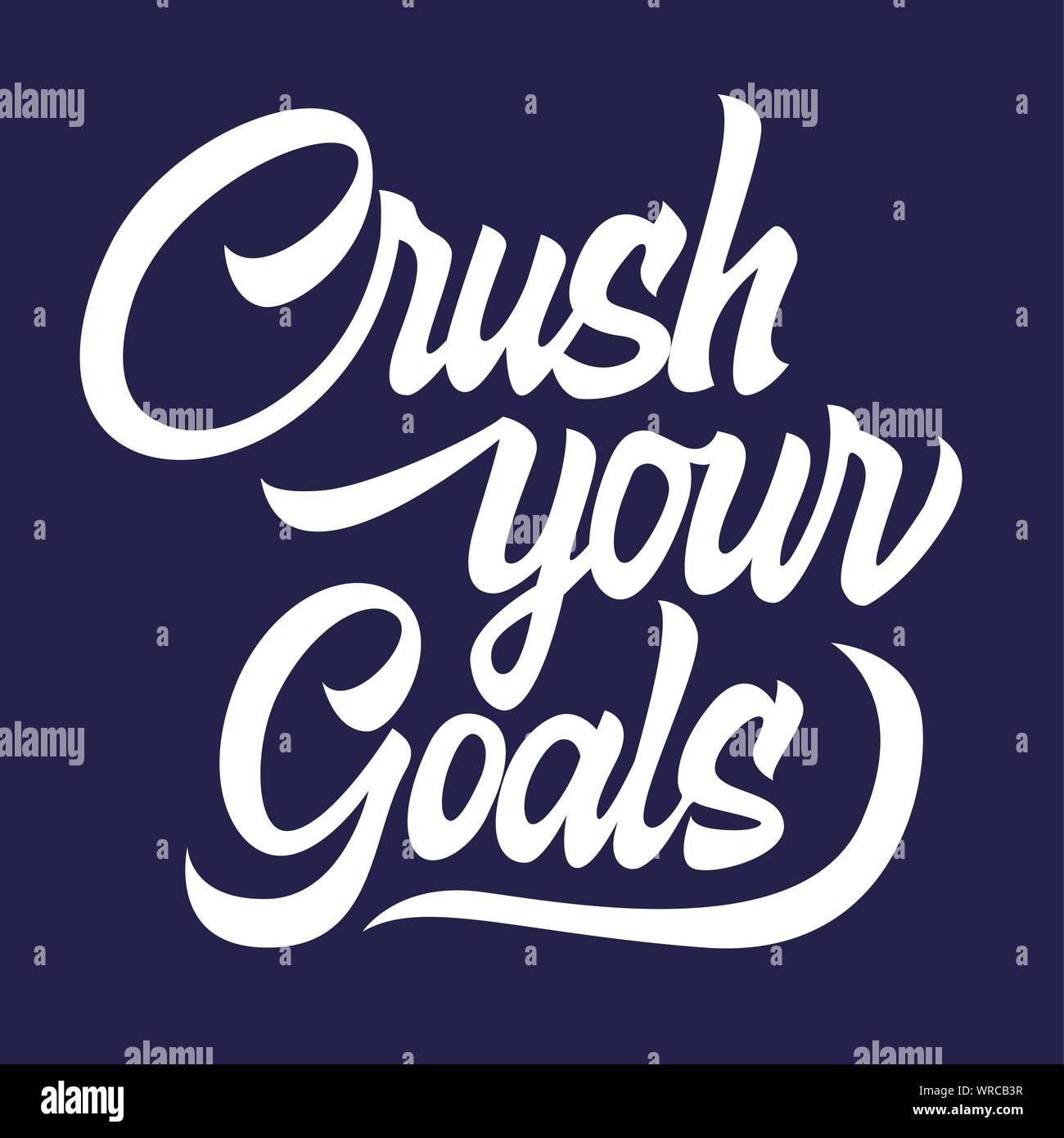 Crush your goals black lettering isolated, motivating phrase Stock Vector