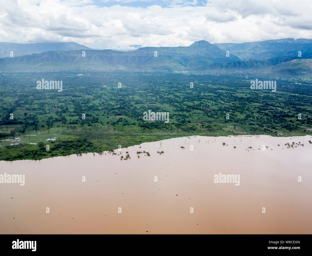 Aerial view of Abaya Lake and Arba Minch, Ethiopia. Stock Photo