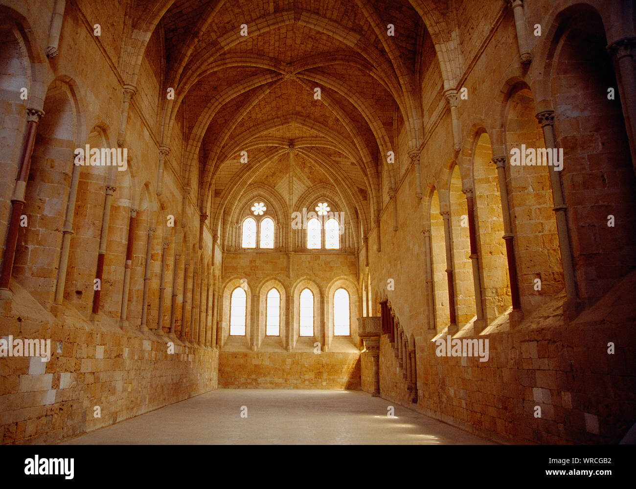 Refectory. Santa Maria de Huerta monastery, Soria province, Castilla Leon, Spain. Stock Photo