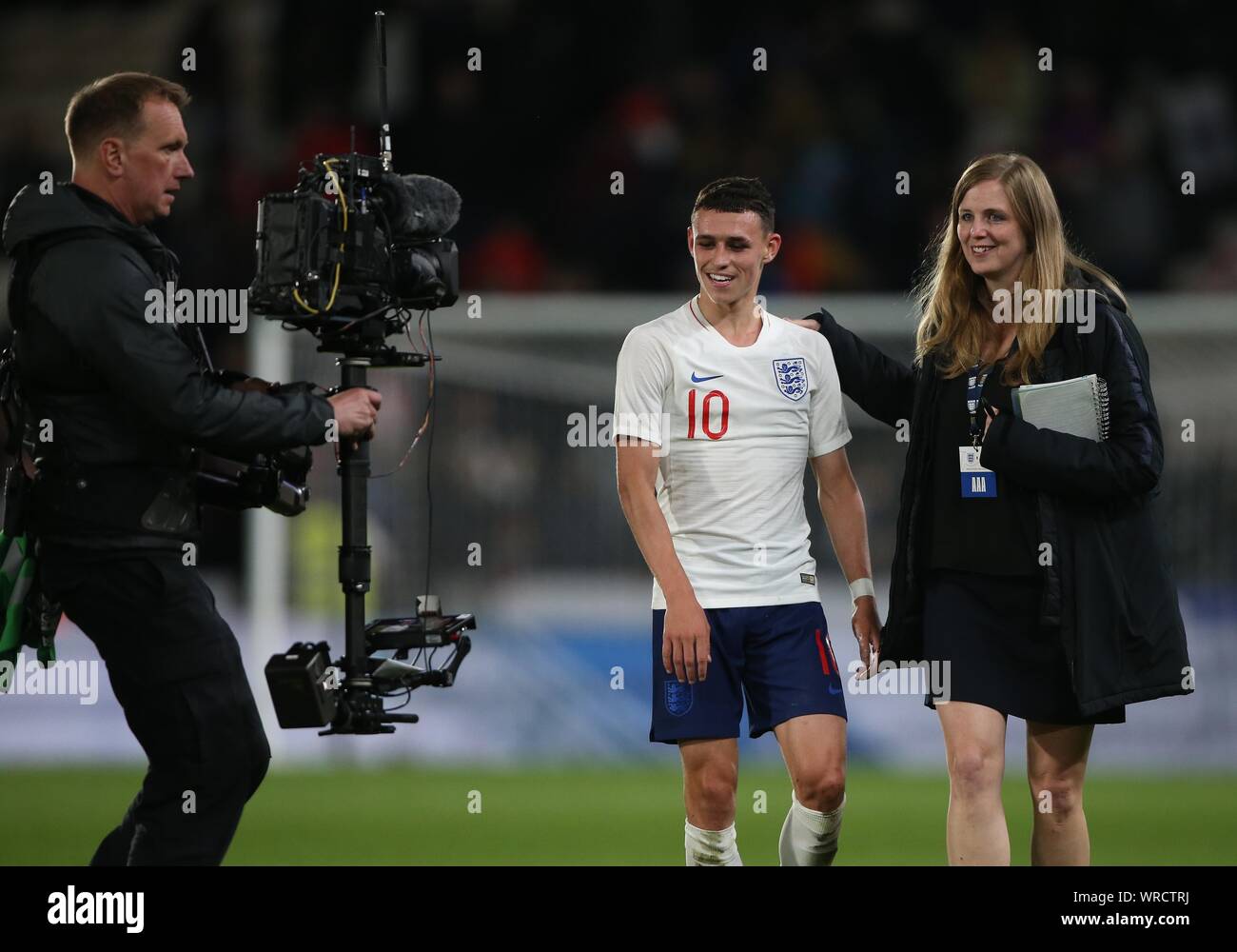 CAMERAMAN,FODEN, ENGLAND U21 V KOSOVO U21  EUROPEAN UNDER 21 CHAMPIONSHIPS 2021 QUALIFYING ROUND, 2019 Stock Photo