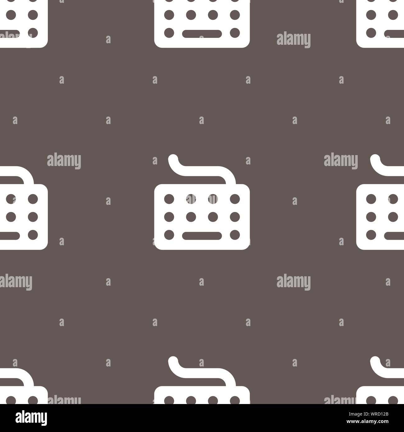 keyboard icon sign. Seamless pattern on a gray background. Vector Stock Vector