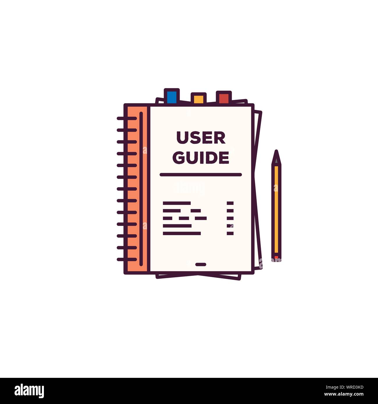 User guide book. Handbook with cover and text user guide. Line style  vector. Instructions and guidance manual textbook. Tutorial or other  education ve Stock Vector Image & Art - Alamy