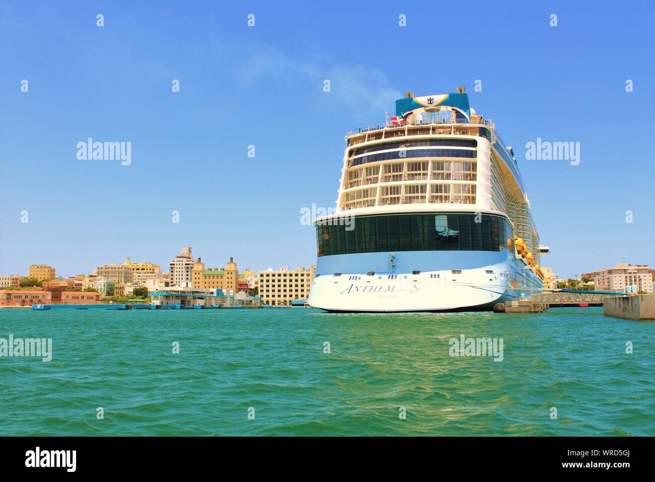 The Royal Caribbean Anthem Of The Seas Cruise Ship docked in San Juan ...