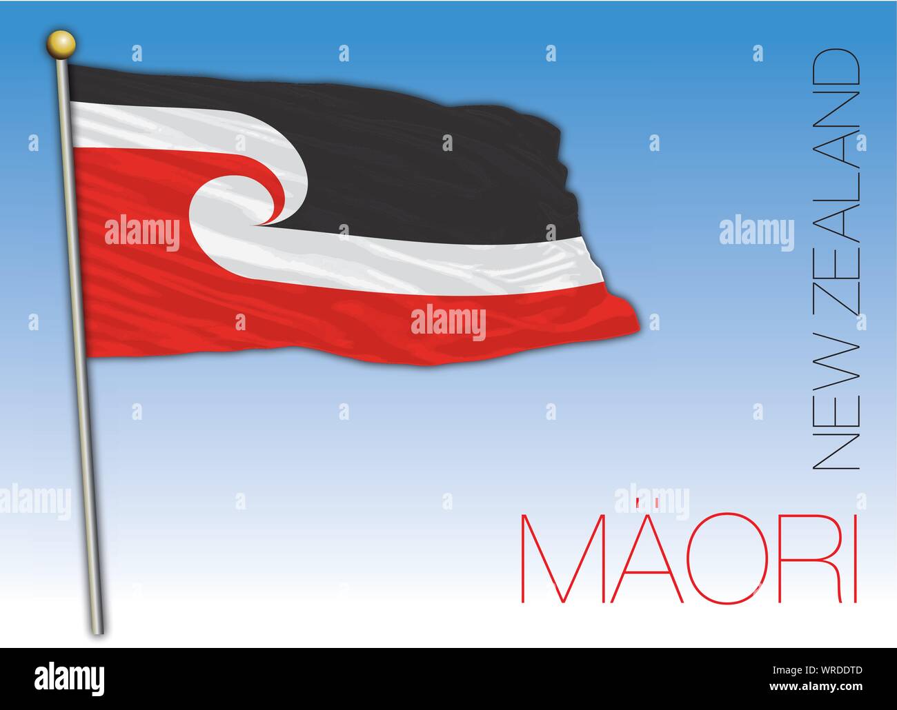New Zealand Maori language flag, vector illustration Stock Vector