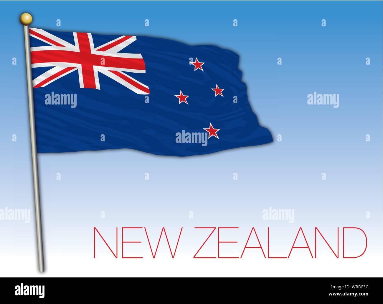 New Zealand official flag, vector illustration Stock Vector