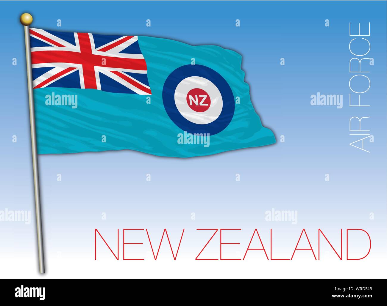 New Zealand Air Force official flag, vector illustration Stock Vector