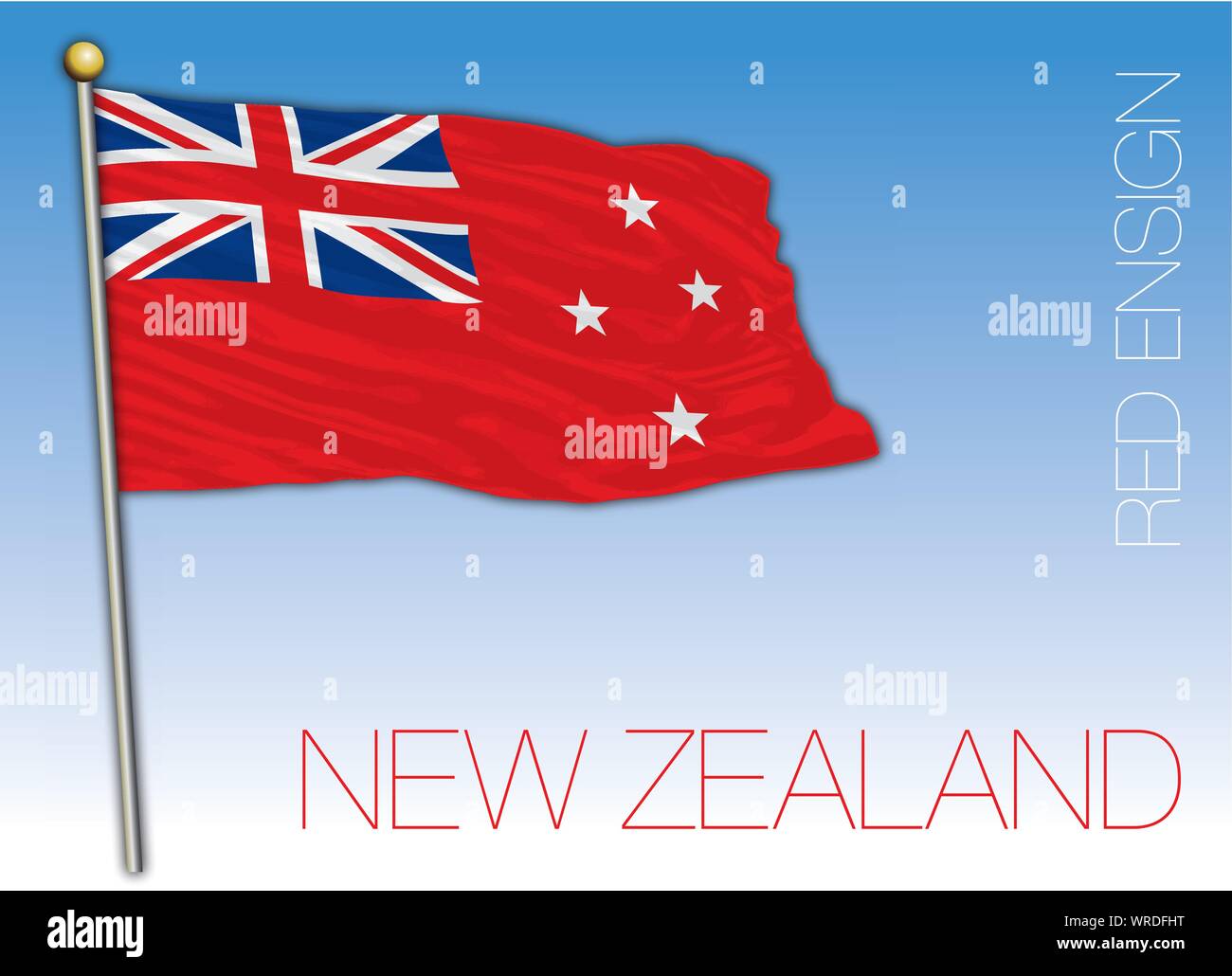 New Zealand red ensign flag, vector illustration Stock Vector