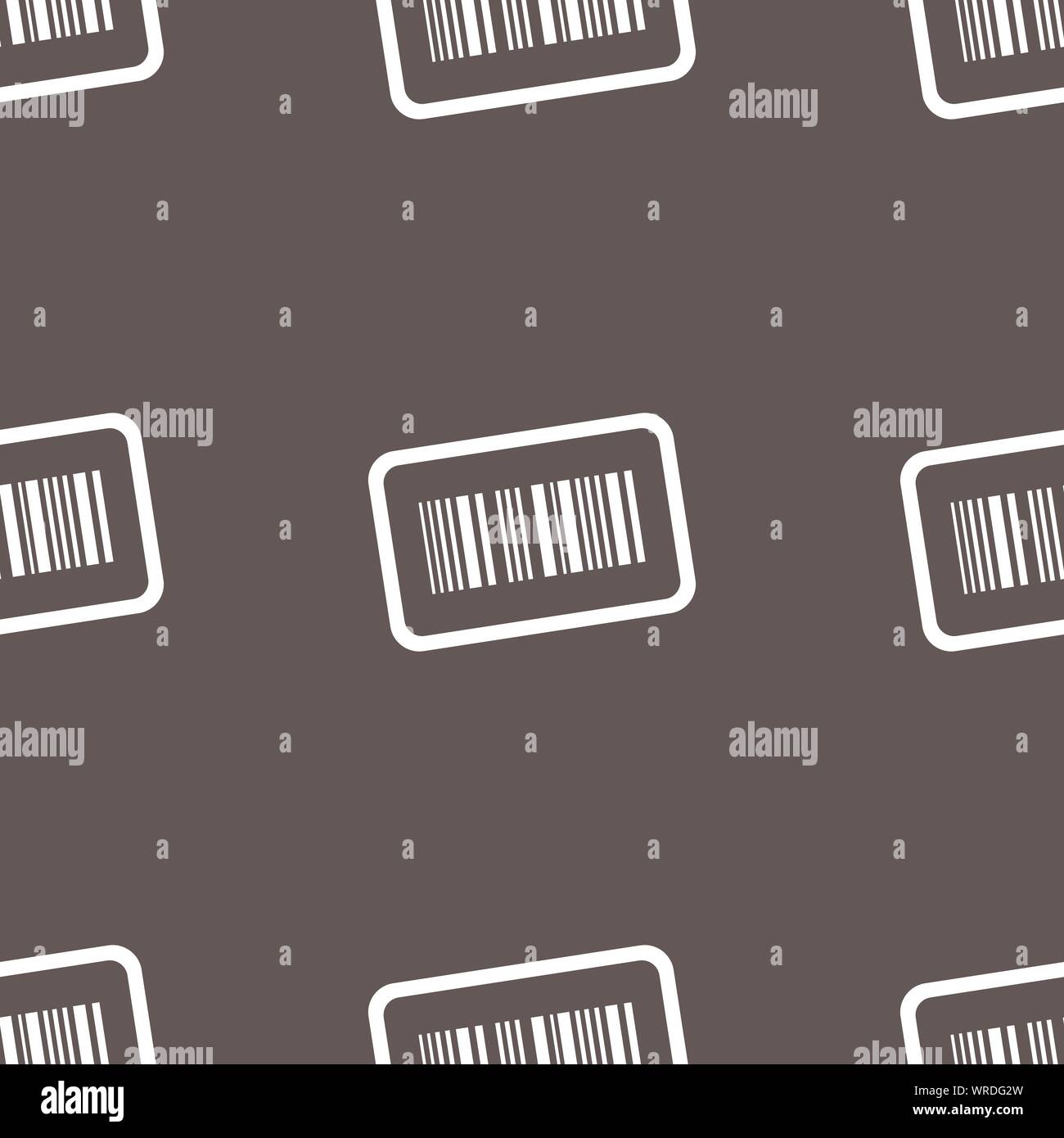 Barcode icon sign. Seamless pattern on a gray background. Vector Stock Vector