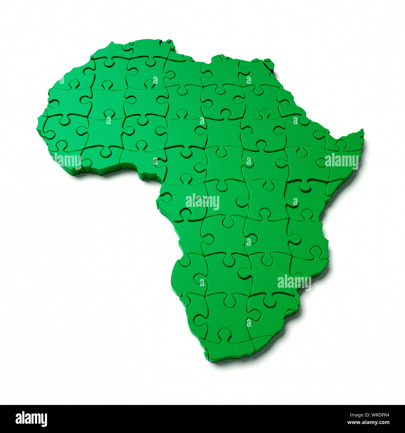Continent of Africa as a green jigsaw puzzle Stock Photo