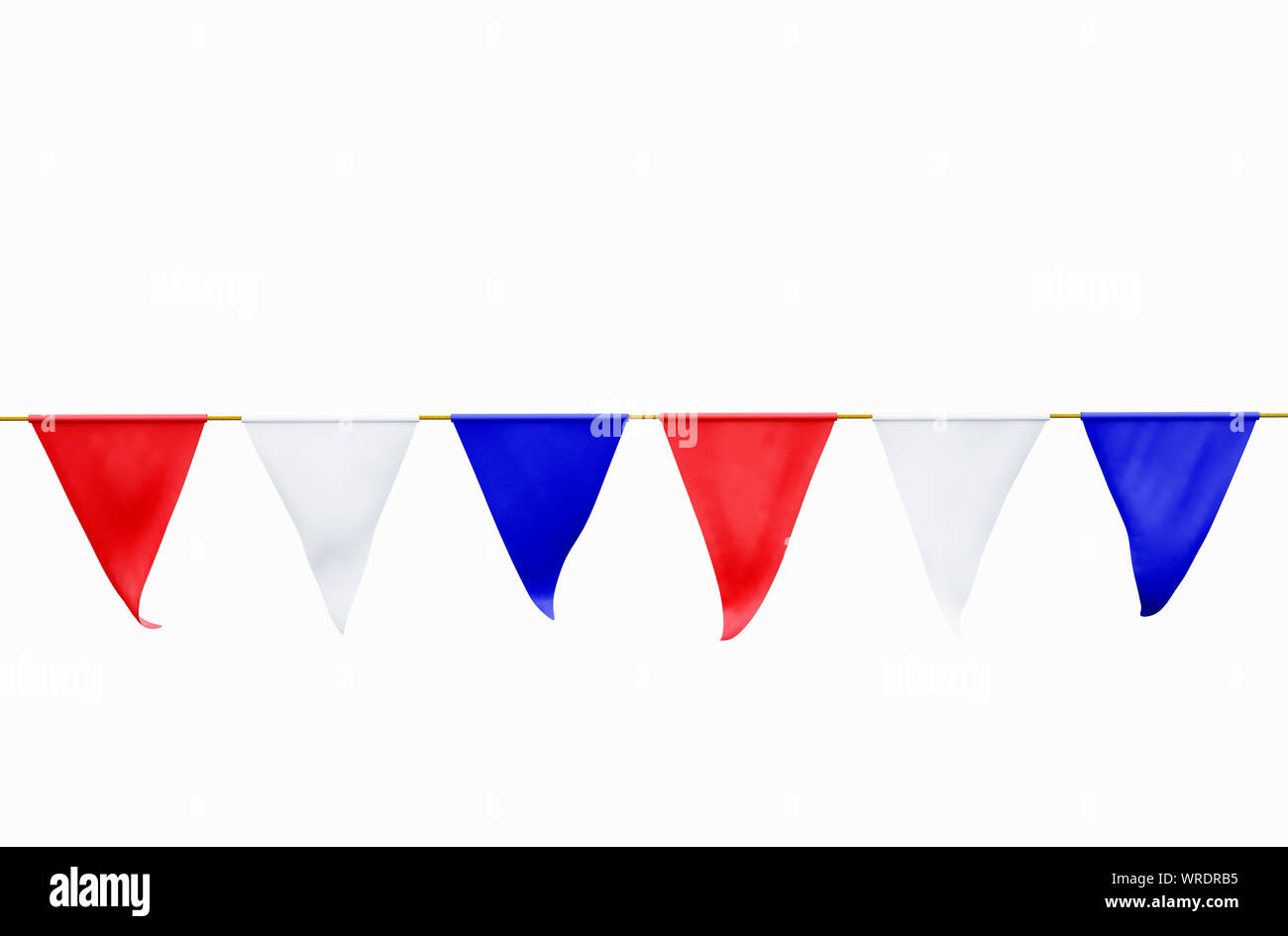 Red, white and blue Bunting on a white background Stock Photo