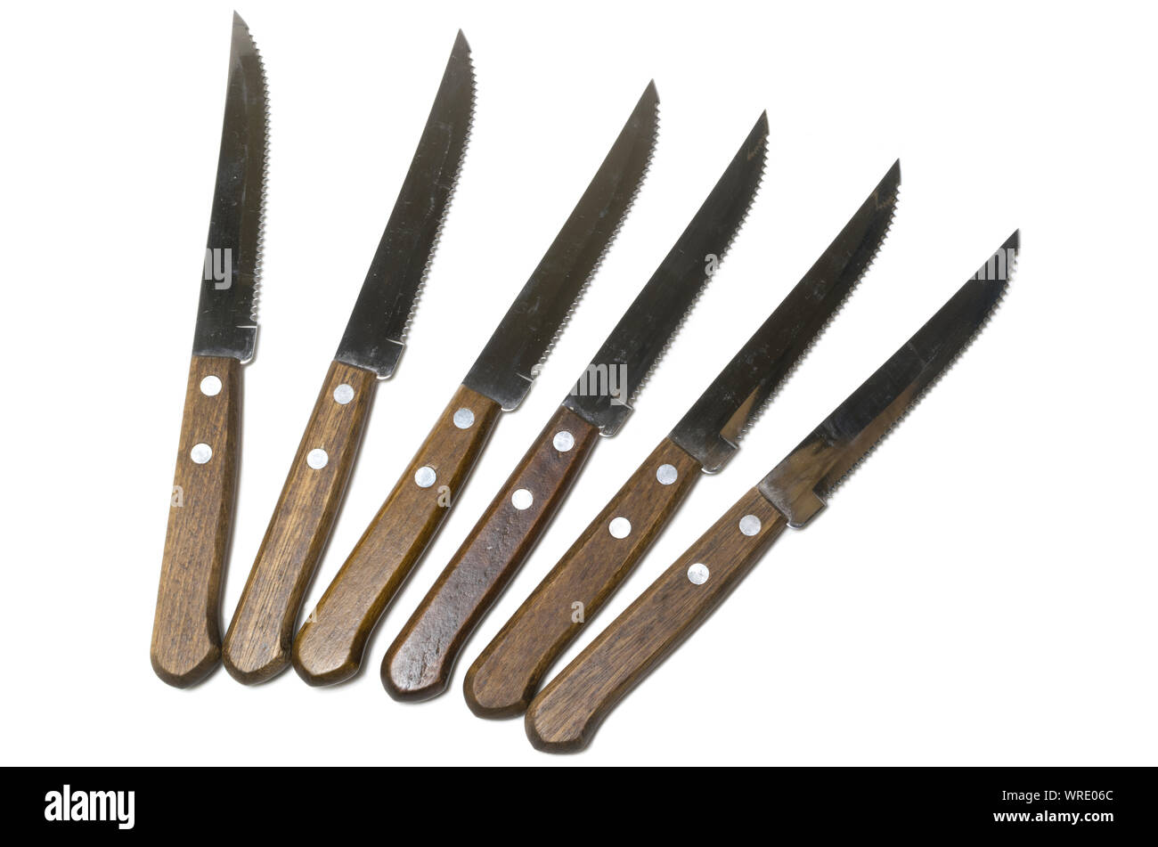 Kitchen knives isolated on white background. Stock Photo