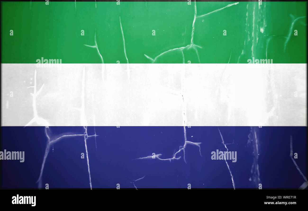 Flag of Sierra Leone, concrete background, dirty Stock Photo - Alamy
