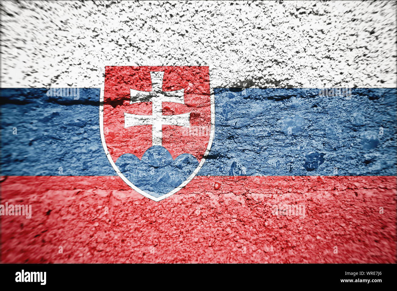 Flag of Slovakia, concrete background, dirty Stock Photo - Alamy