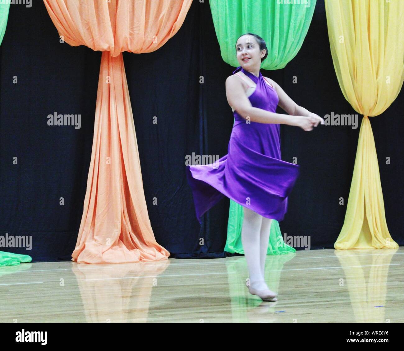 Ballet Dancer Performing On Stage Stock Photo Alamy