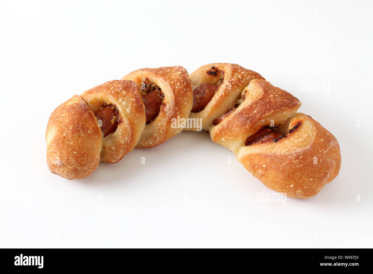 french bread sausage epi isolated on white background Stock Photo Alamy