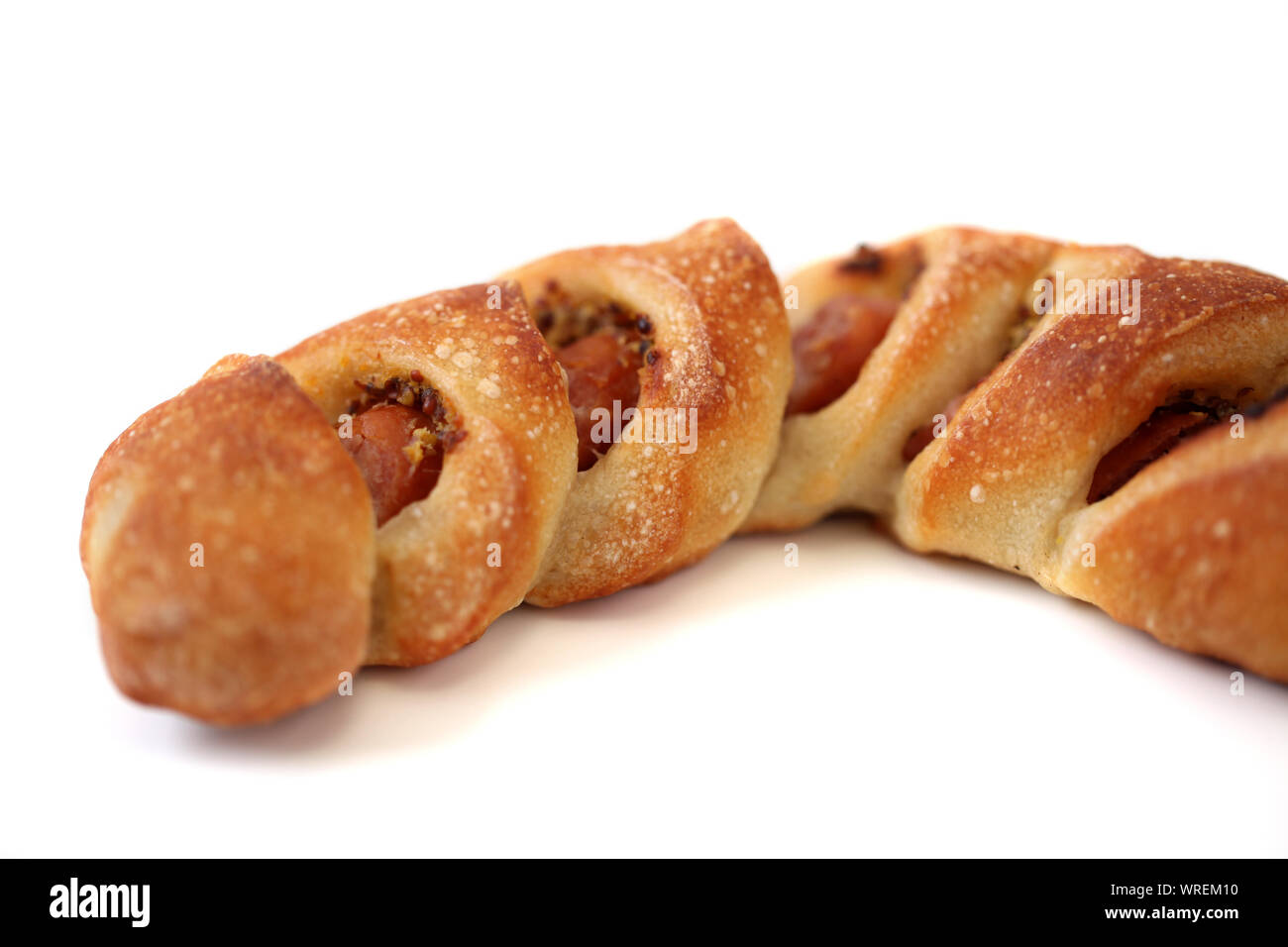 french bread sausage epi isolated on white background Stock Photo Alamy