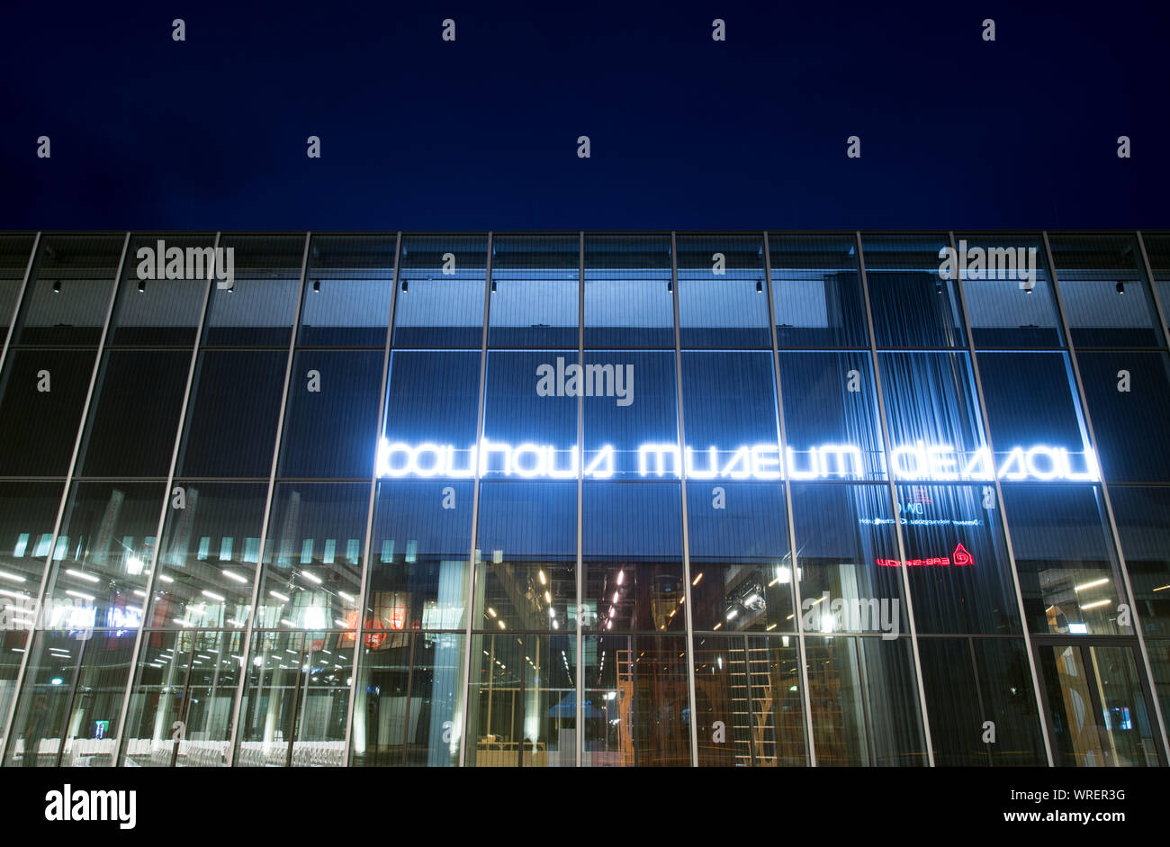07 September 2019, Saxony-Anhalt, Dessau-Roßlau: View of the new Bauhaus Museum, designed by Addenda Architects from Barcelona. The exhibition is entitled 'Versuchsstätte Bauhaus. The Collection'. Around 1,000 exhibits will be on show, illustrating the special and worldwide influence of the legendary school of architecture, art and design. The new building for 28.5 million euros was built according to a design by Spanish architects. The Dessau Bauhaus collection is the second largest in the world. Photo: Hendrik Schmidt/dpa-Zentralbild/ZB Stock Photo