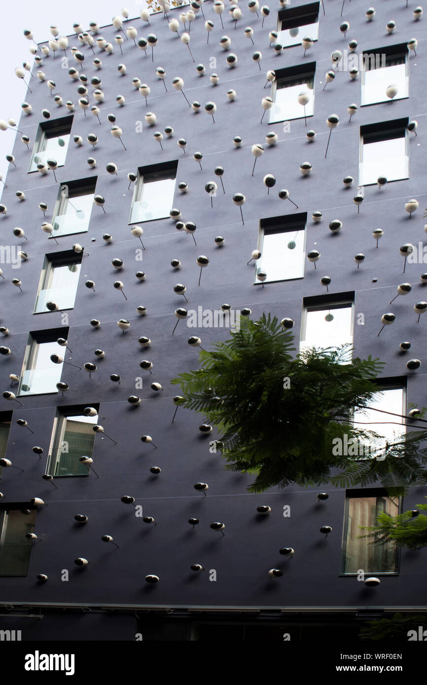 Barcelona, Spain - September 27, 2019: The quirky Ohla Hotel in