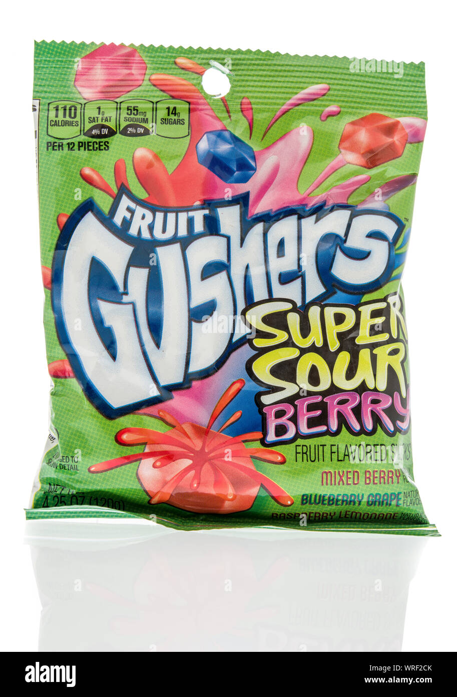 Winneconne, WI 10 September 2019 A bag of Fruit Gushers super sour