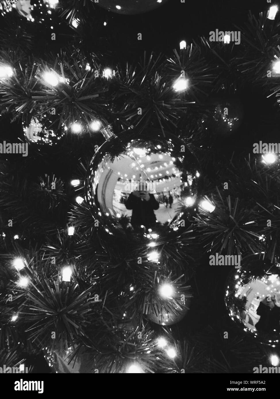 Christmas Ornaments On Tree Stock Photo Alamy