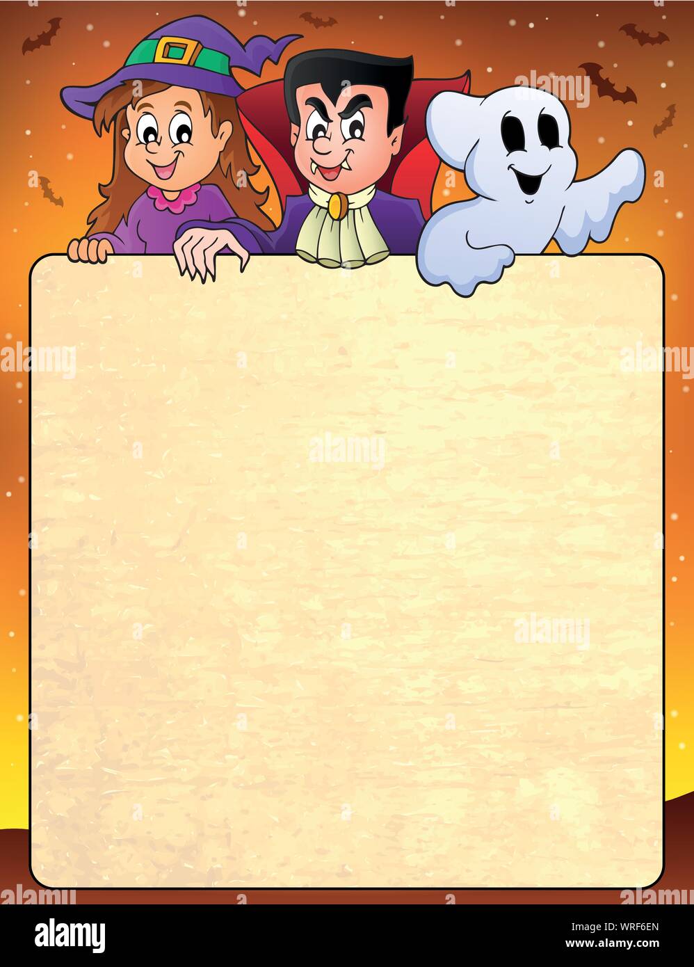Frame with Halloween characters topic 3 Stock Vector Image & Art - Alamy
