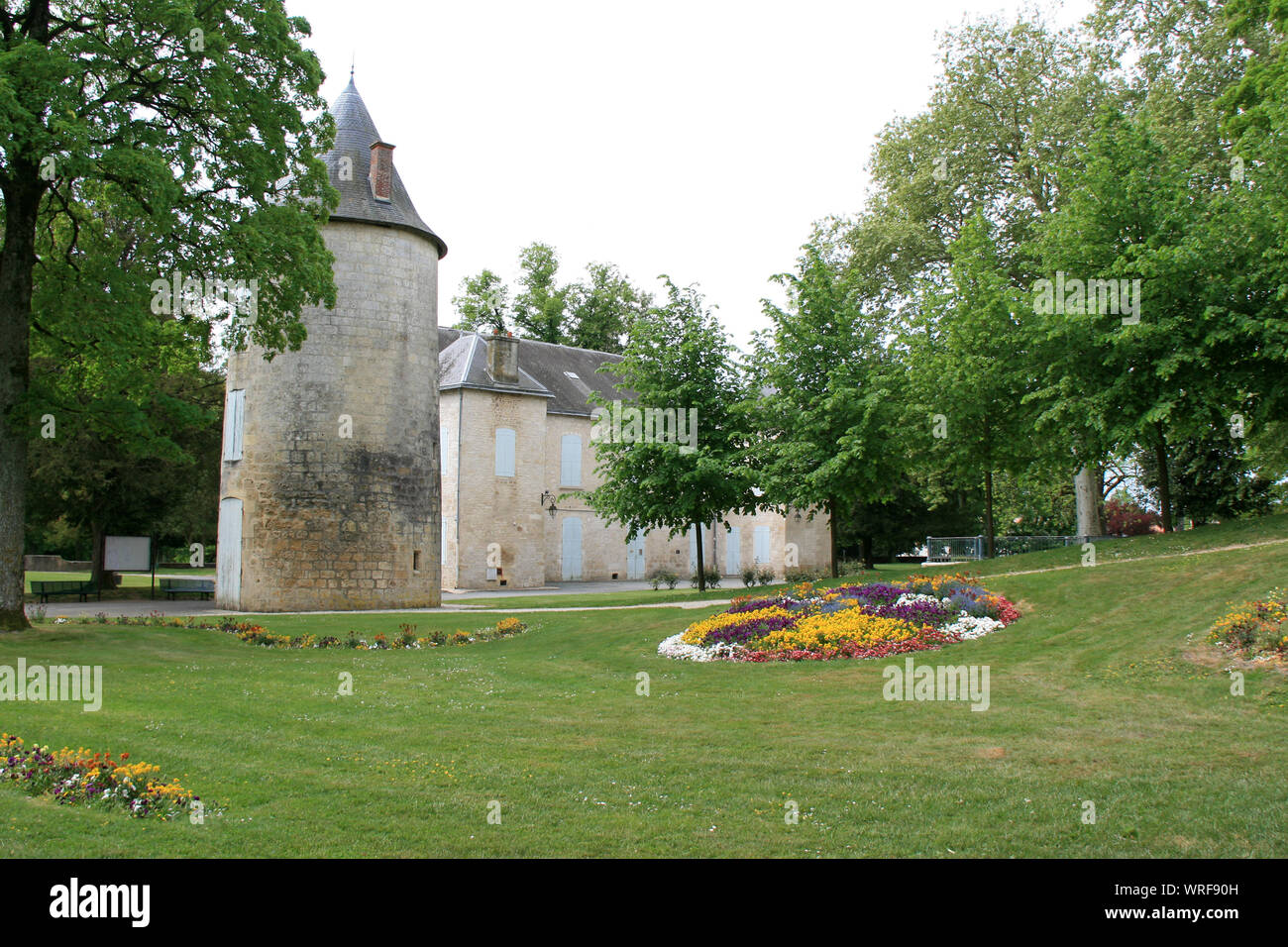mansion and medieval tower in surgères (france) Stock Photo