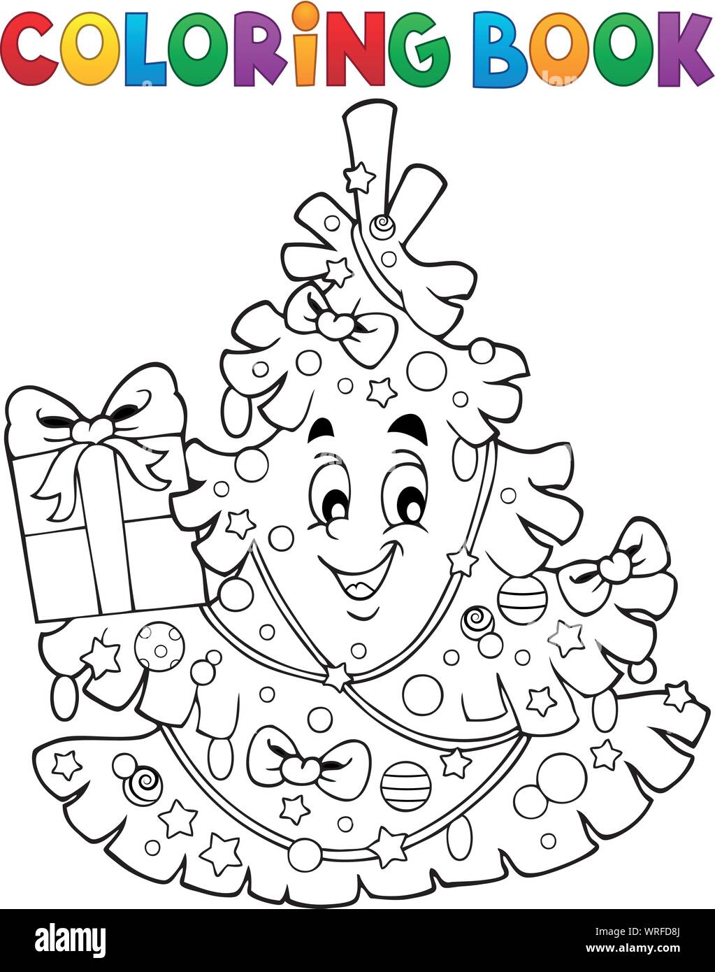 Coloring book Christmas tree topic 1 Stock Vector Image & Art - Alamy