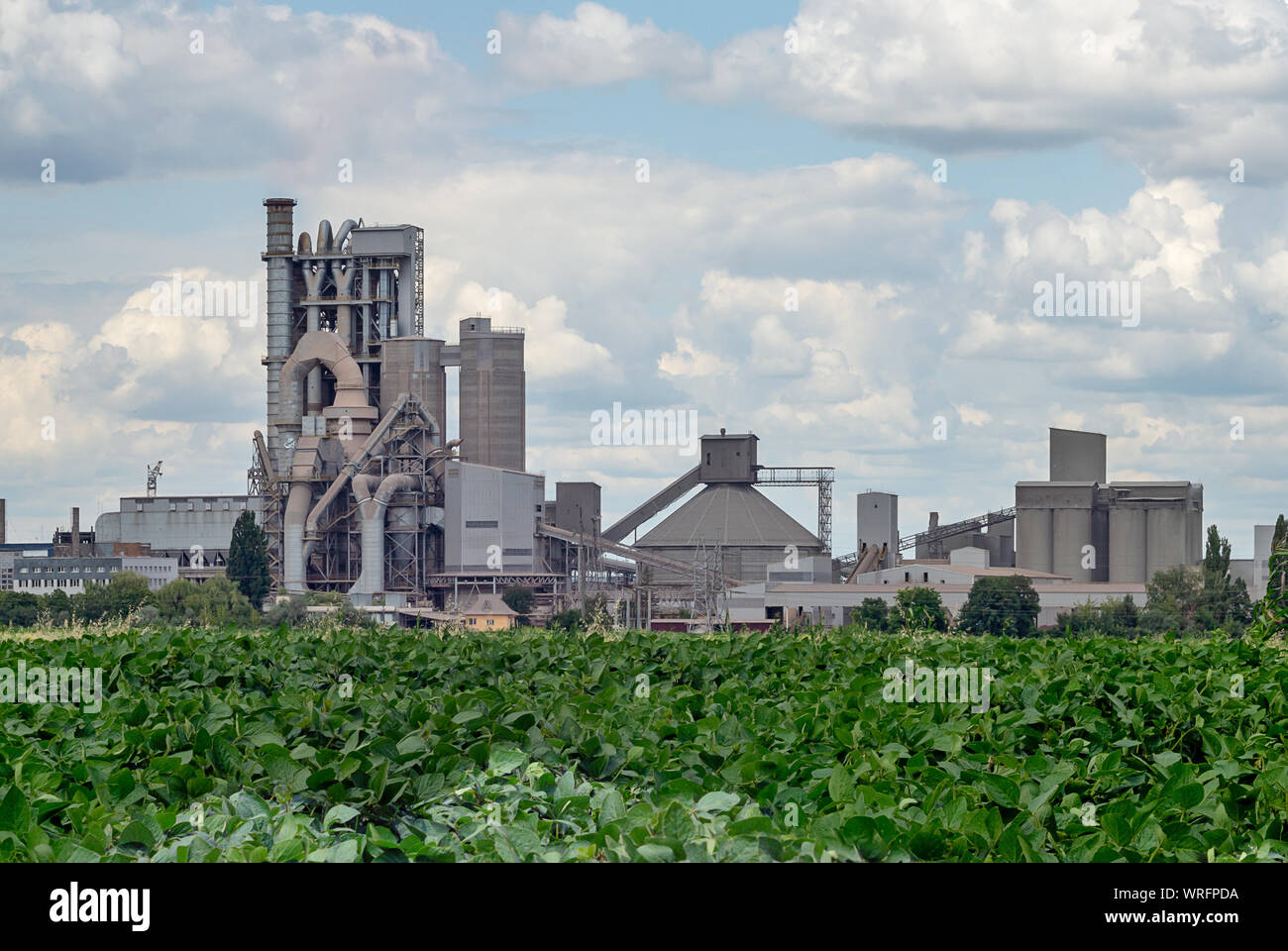 Buildings and production facilities of a cement plant Stock Photo