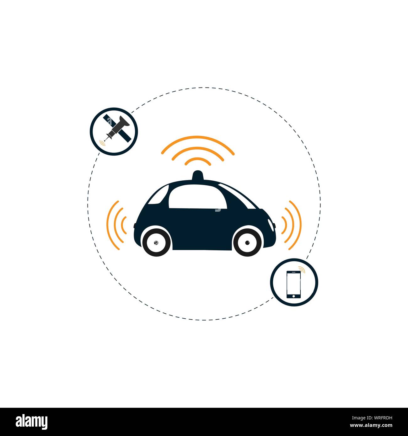 Autonomous infographic self driving car vector image design illustration Stock Vector