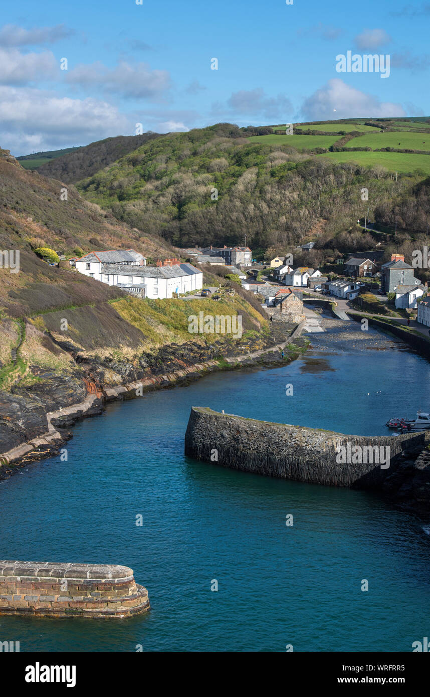Boscastle harbour and village in Cornwall, England, UK Stock Photo