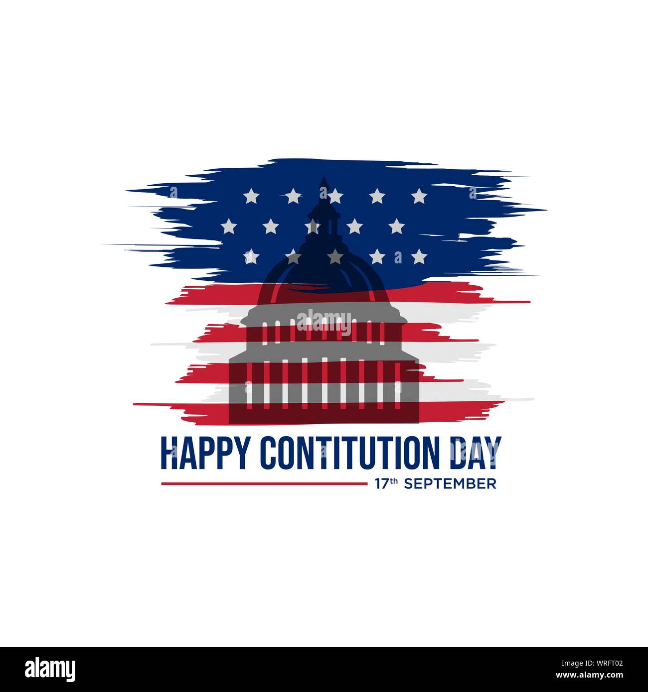 American constitution day national day of america logo badge vector isolated on white background Stock Vector