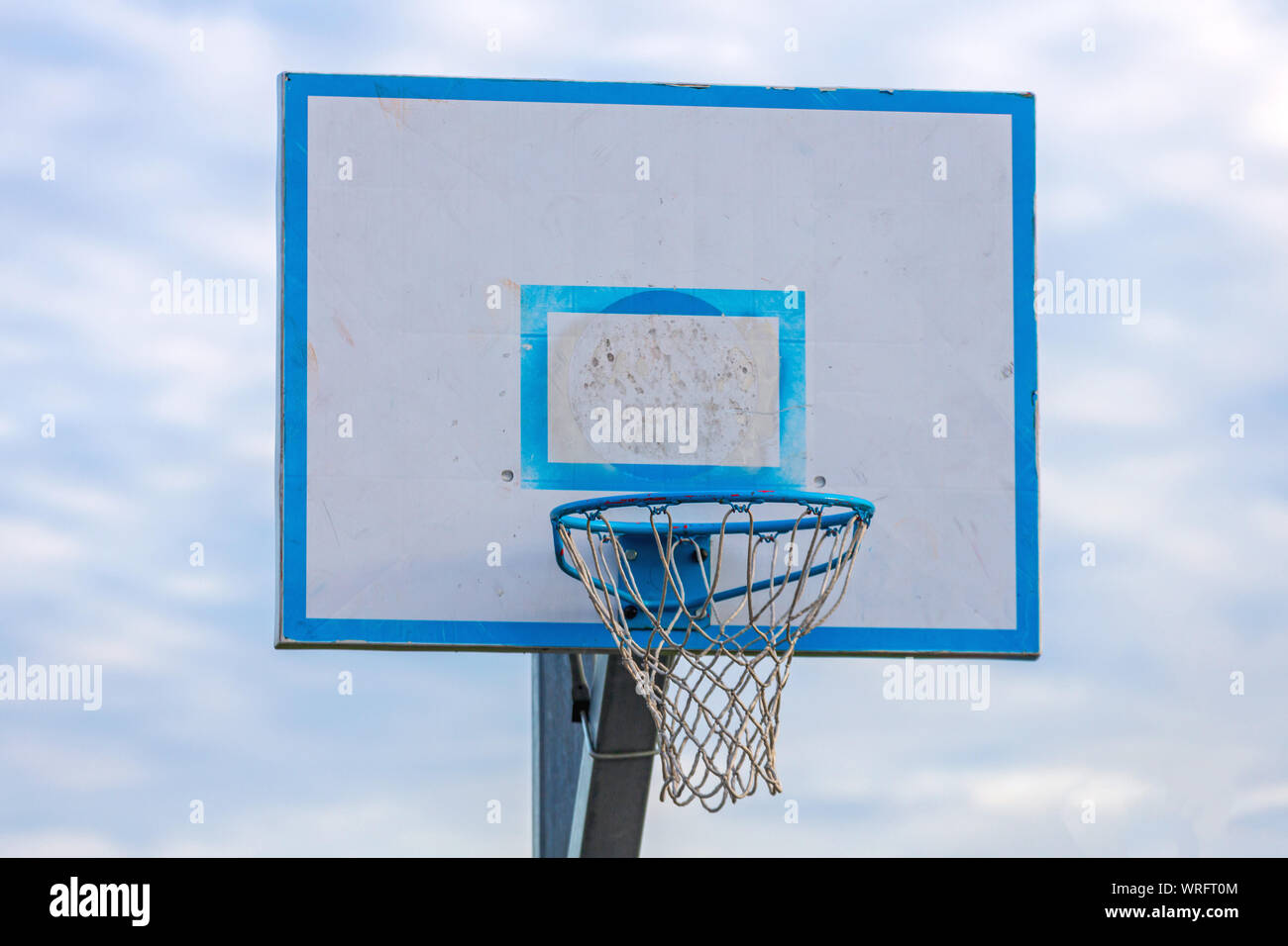 Outdoor Sport Basketball Hoop Blue and White Board Stock Photo - Alamy