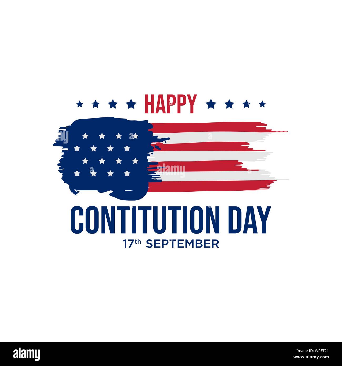 American constitution day national day of america logo badge vector isolated on white background Stock Vector