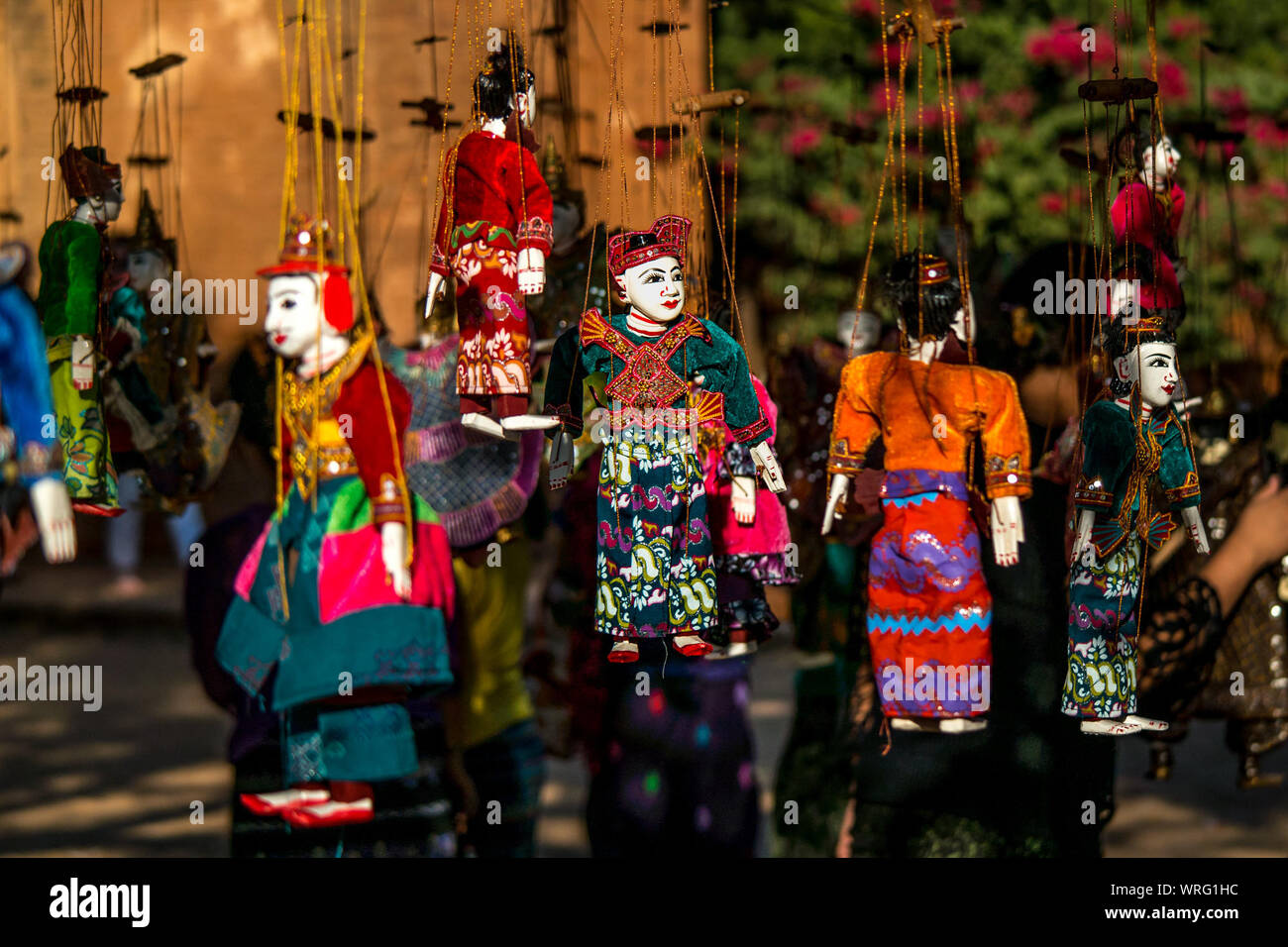 Puppets Hanging In Market Stock Photo Alamy