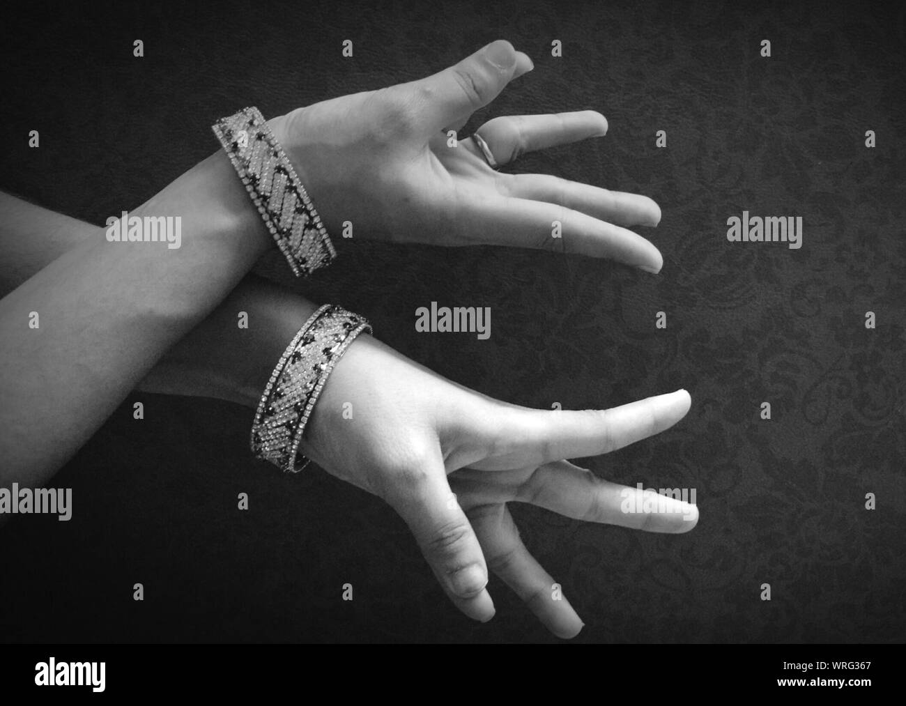 Woman wearing bangles Black and White Stock Photos & Images Alamy