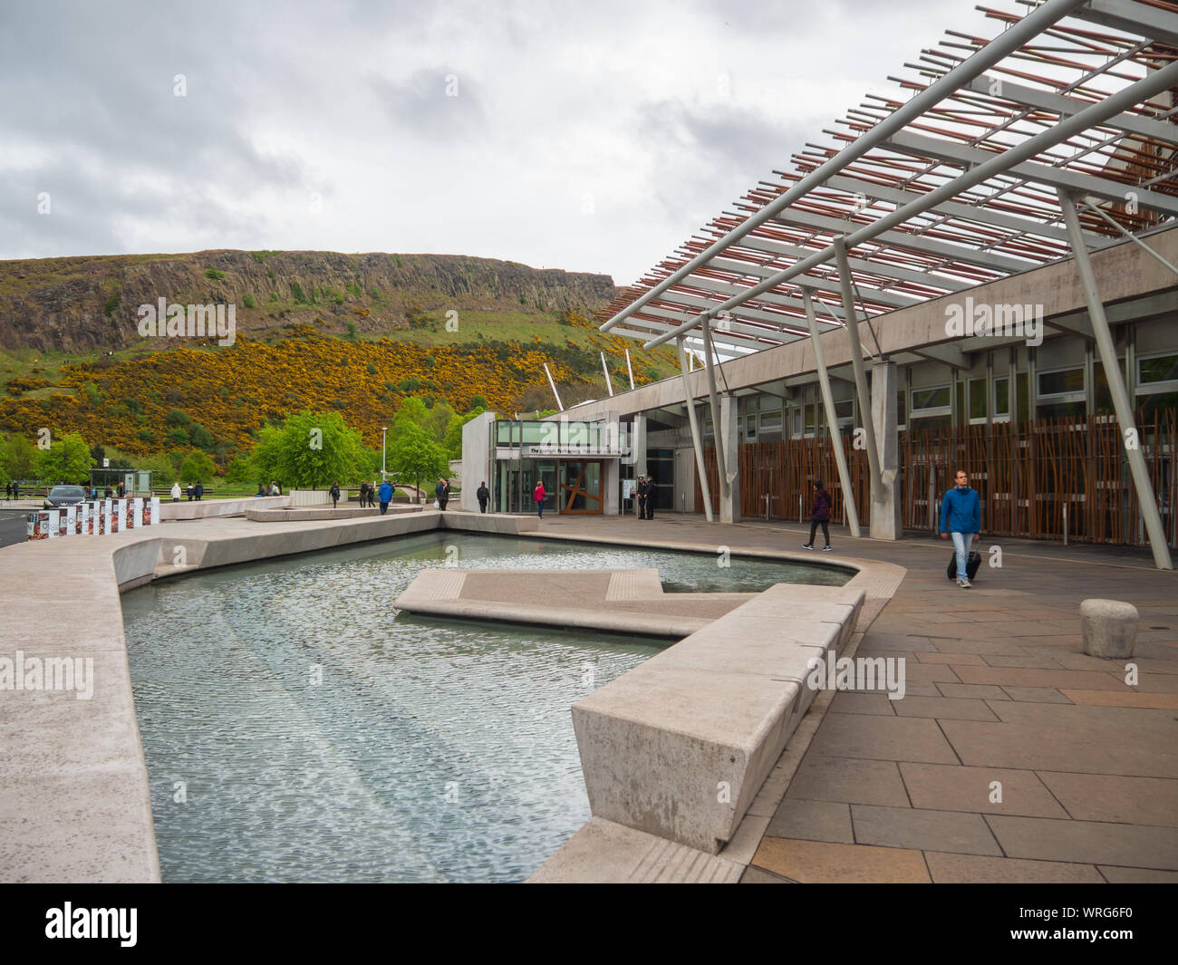 The new Scottish Parliament building in Holyrood, Edinburgh designed by the Spanish architect, Enric Miralles. Stock Photo