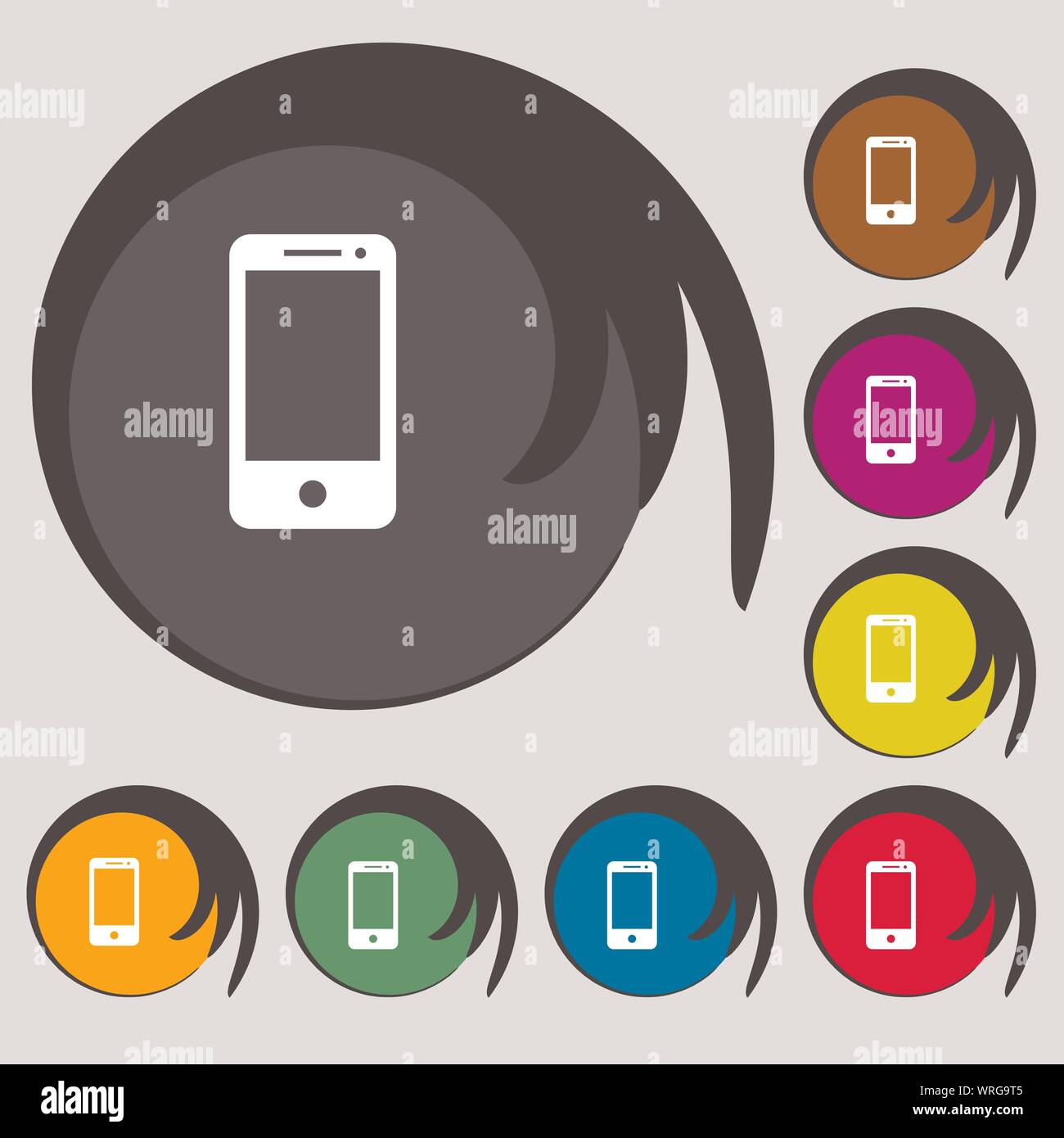 Smartphone sign icon. Support symbol. Call center. Symbols on eight ...