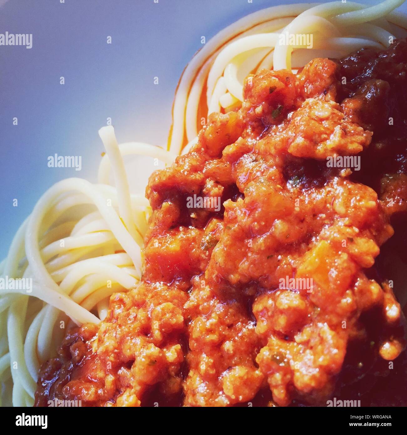 Spaghetti With Bolognese Sauce Stock Photo