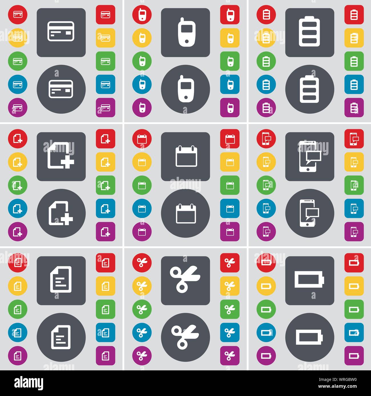 Credit card, Mobile phone, Battery, File, Calendar, SMS, Text file ...