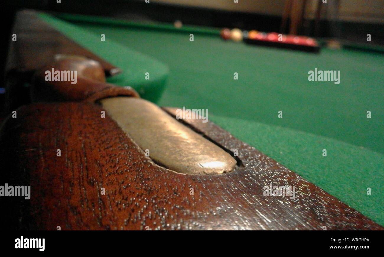 Close-up Of Snooker Table Stock Photo