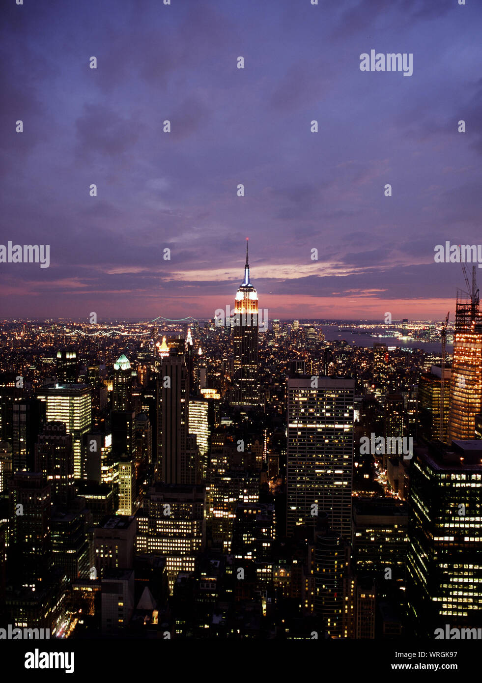 New York City skyline at twilight Stock Photo - Alamy