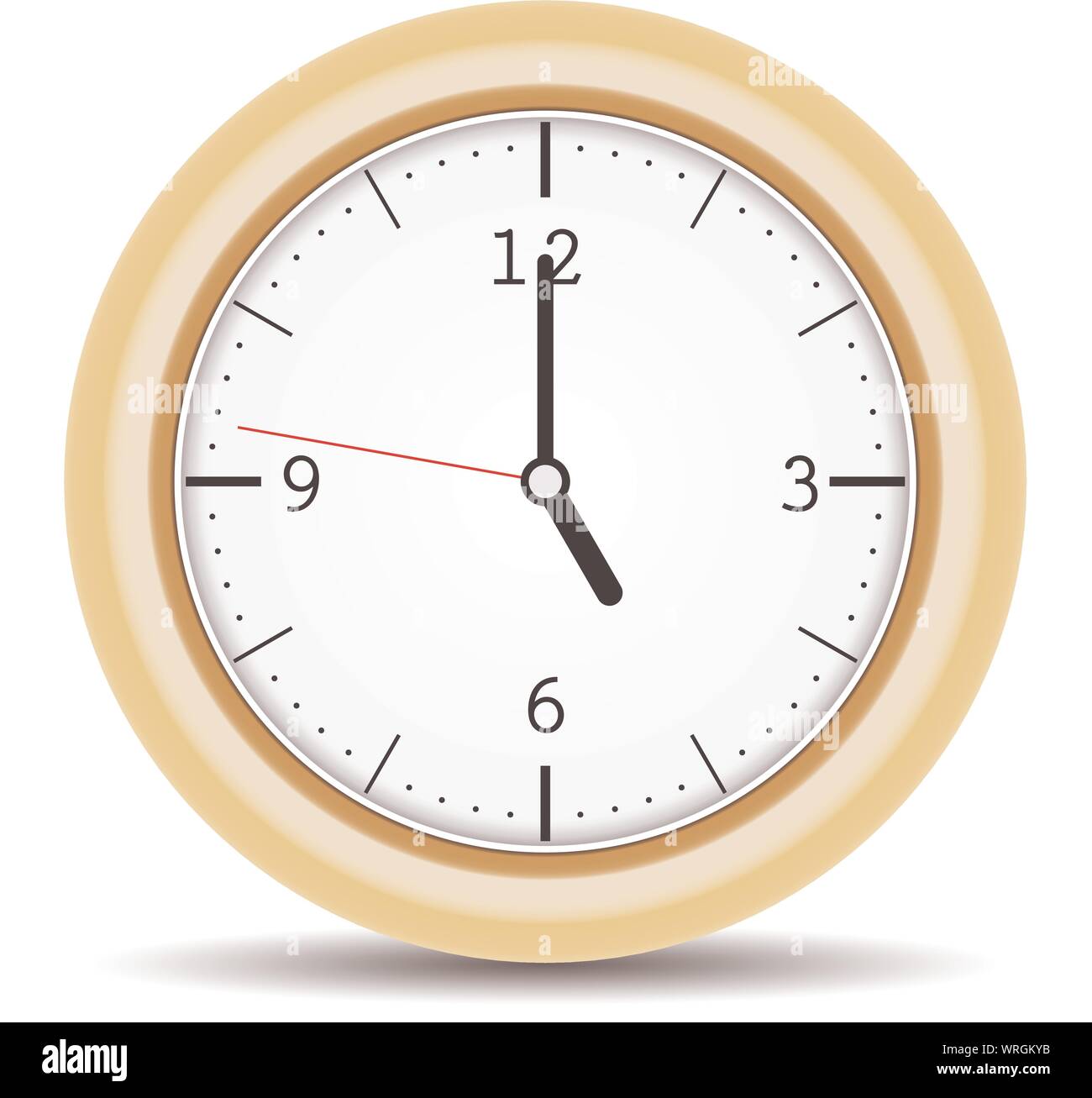 Round clock with brown frame and numbers Stock Vector Image & Art - Alamy