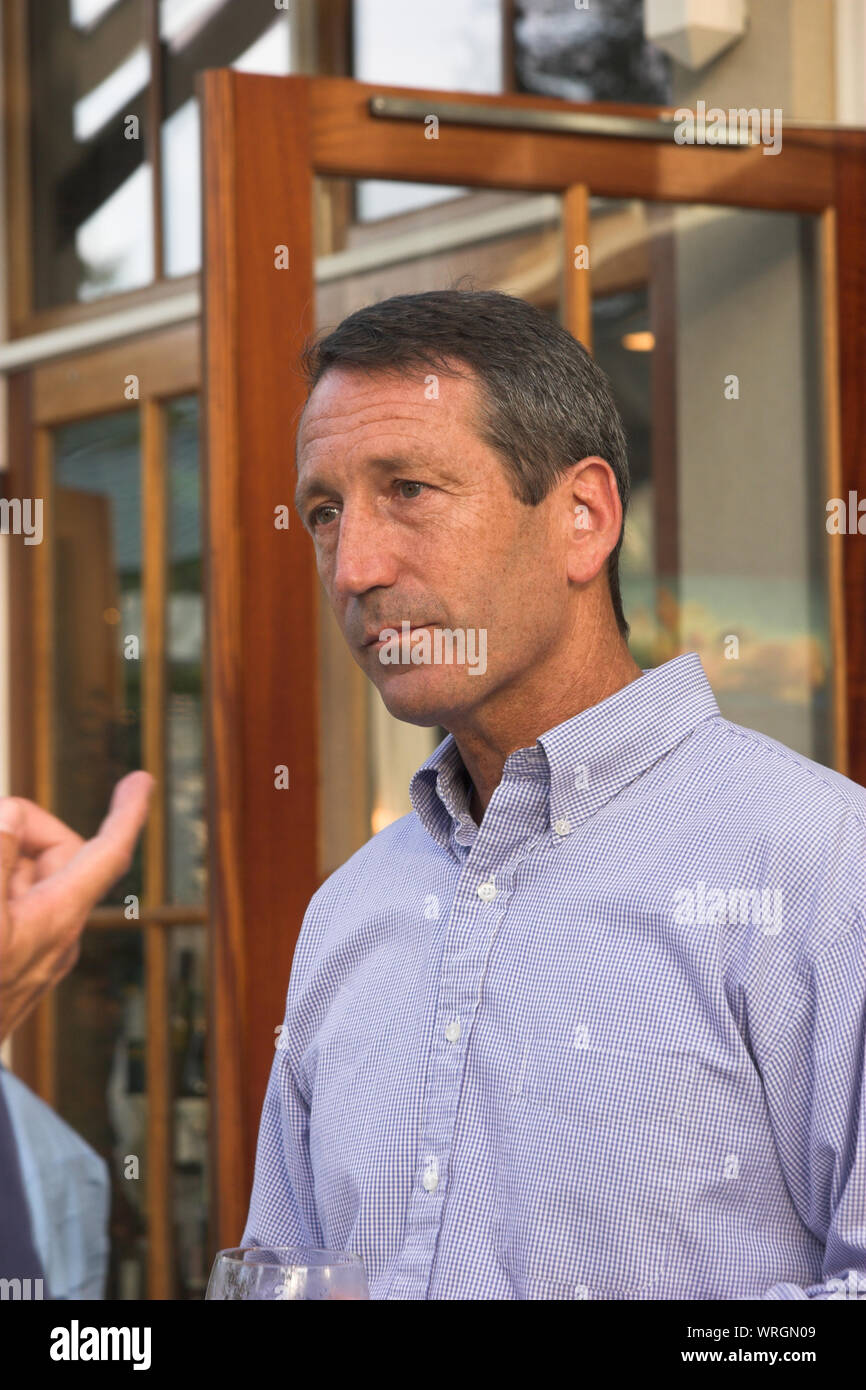 Governor Mark Sanford gives a speech at a town hall meeting in South Carolina. Stock Photo