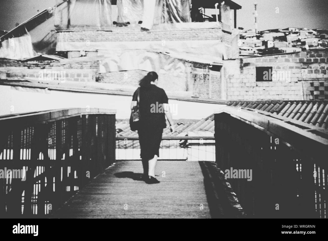 Woman bridge rear view Black and White Stock Photos & Images - Alamy