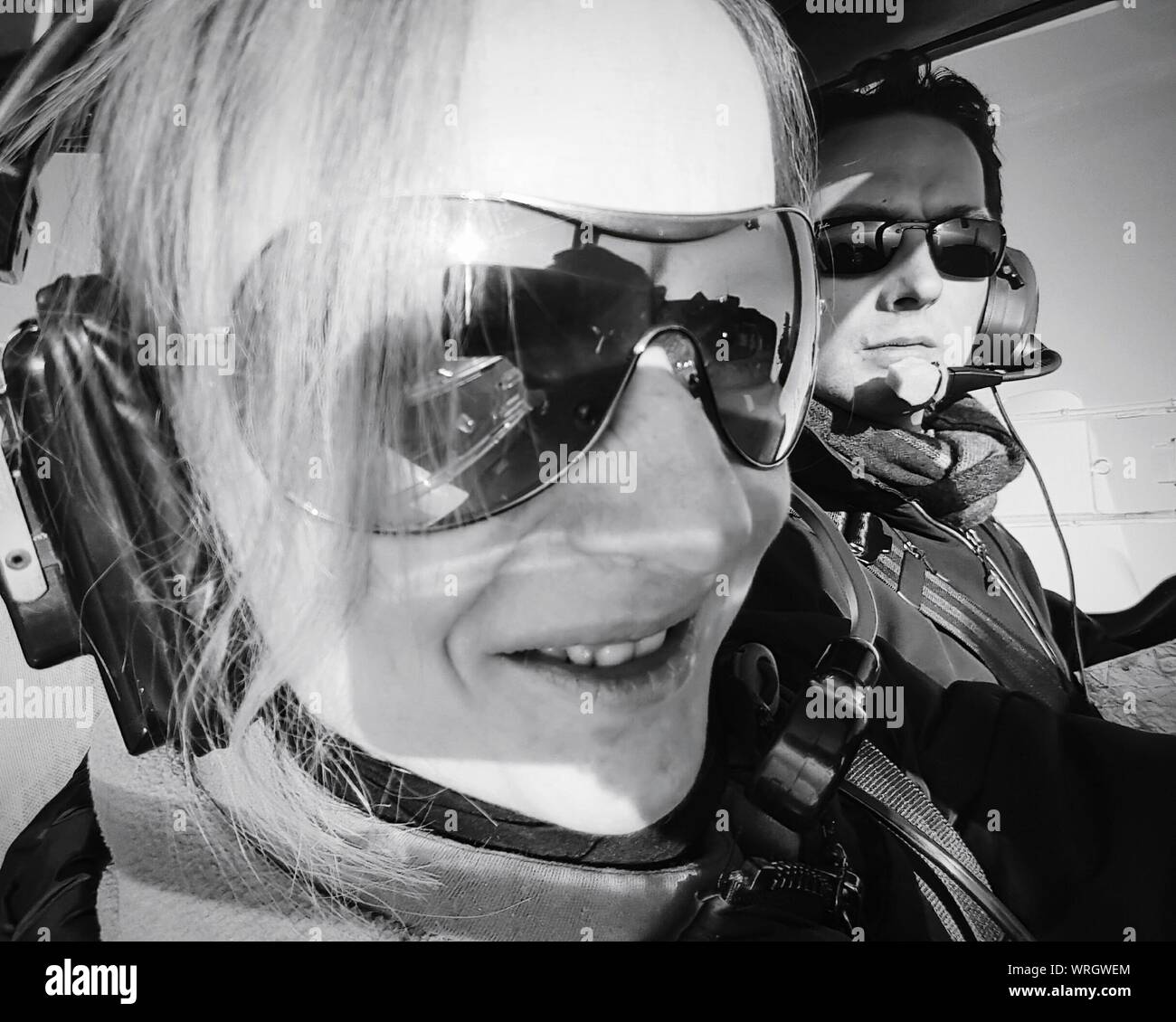 Smiling pilot cockpit hi-res stock photography and images - Alamy
