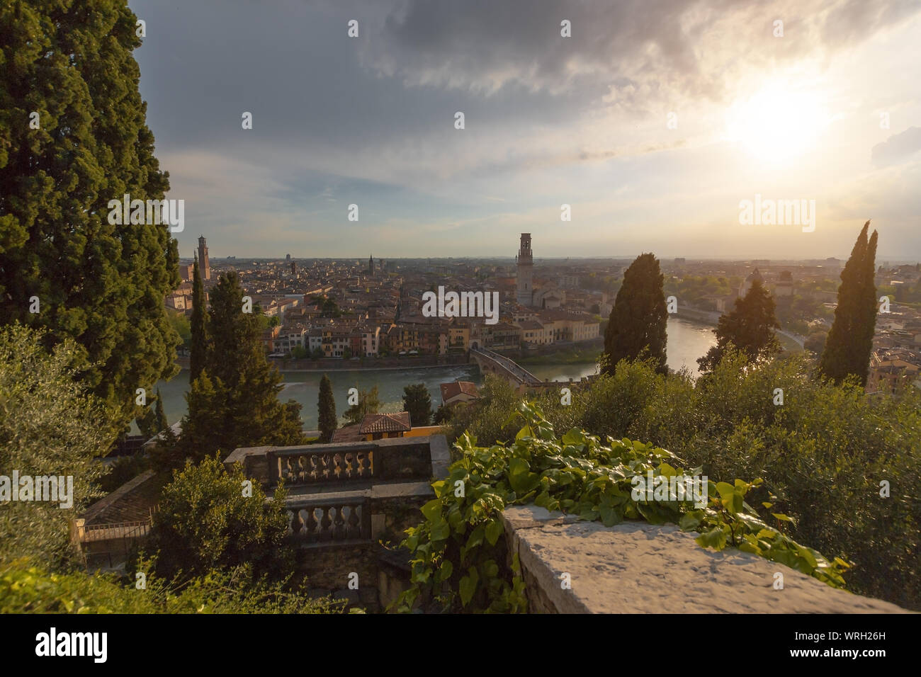 The best view on Verona during sunset time Stock Photo - Alamy