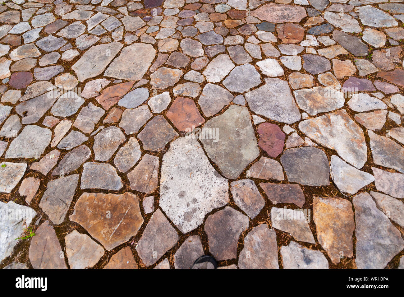 A cut stone patio Stock Photo Alamy