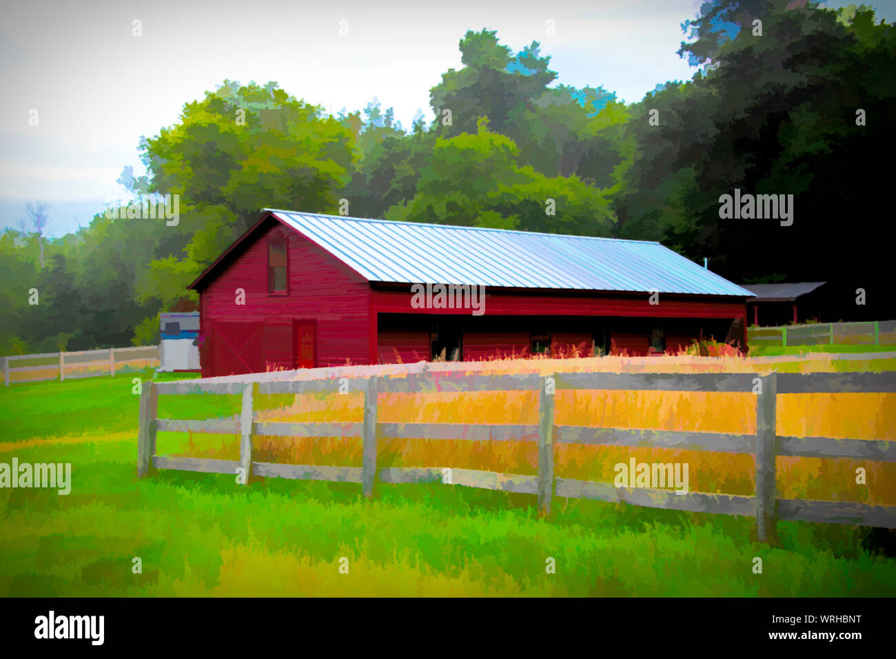 A working farm in rural Upstate NY. Many farms have been forced to close. Stock Photo