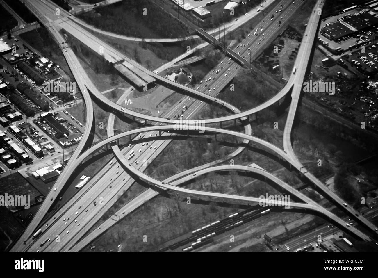 Aerial intersection view Black and White Stock Photos & Images - Alamy