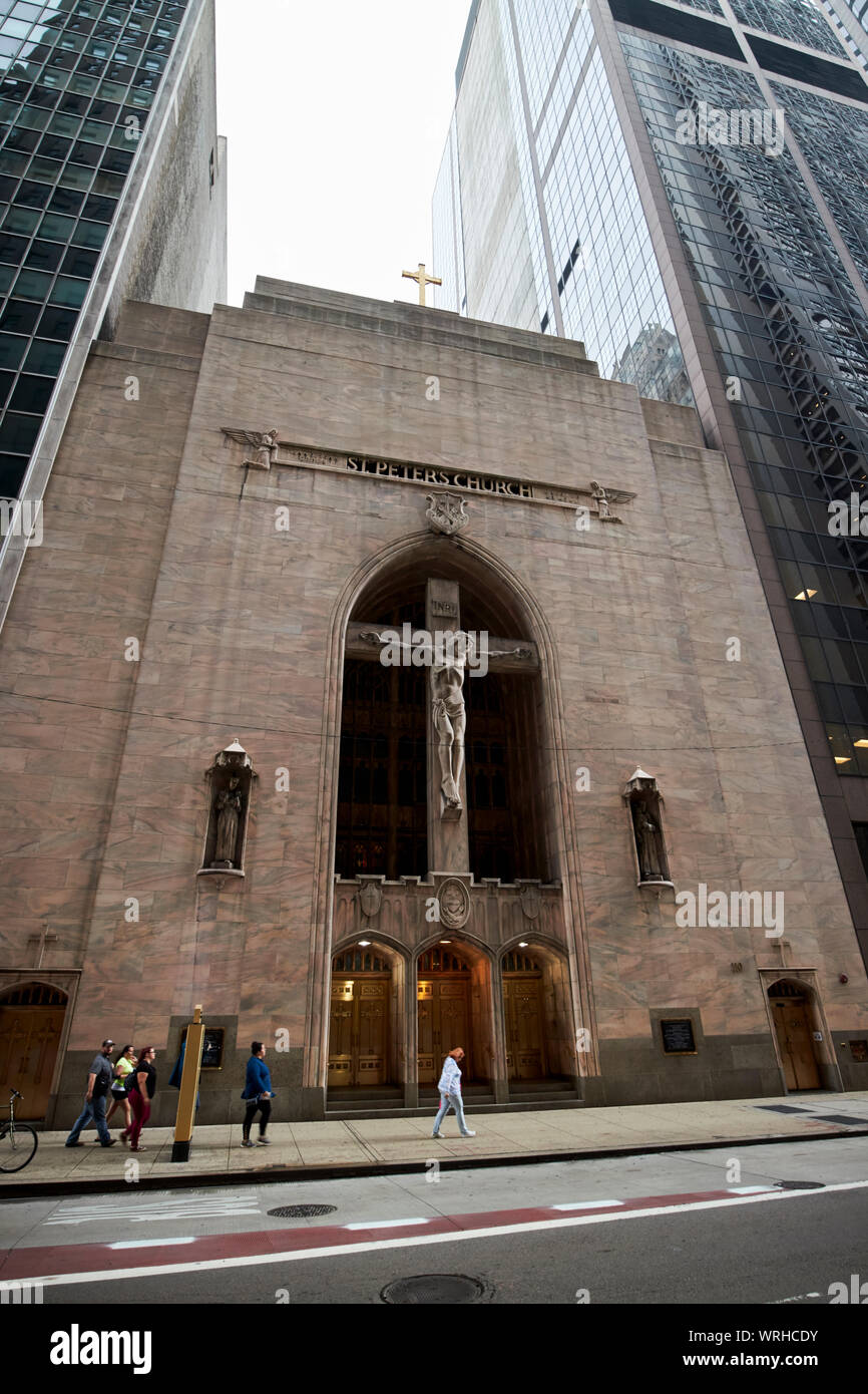St Peters in the Loop church crucifix Chicago Illinois USA Stock Photo